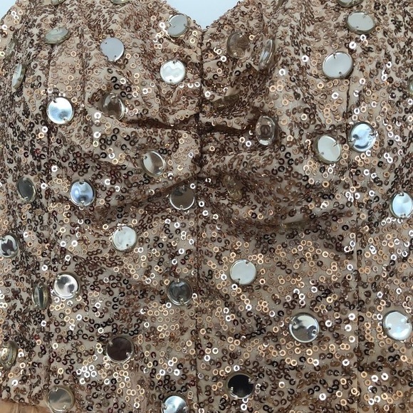 3/$20 Junior Dress RAMEPAGE Sequined with feather hem, Tag says Size 5 - Picture 7 of 13